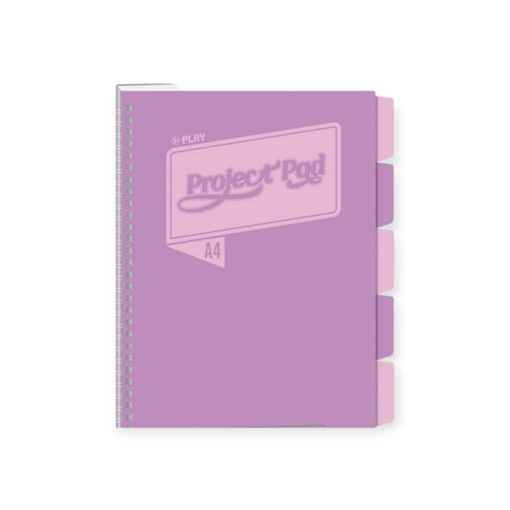 Picture of A4 PROJECT PAD SPIRAL NOTEBOOK LILAC/PINK W/5 DIVIDERS 100PG